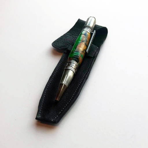 Pen in Black Leather Case