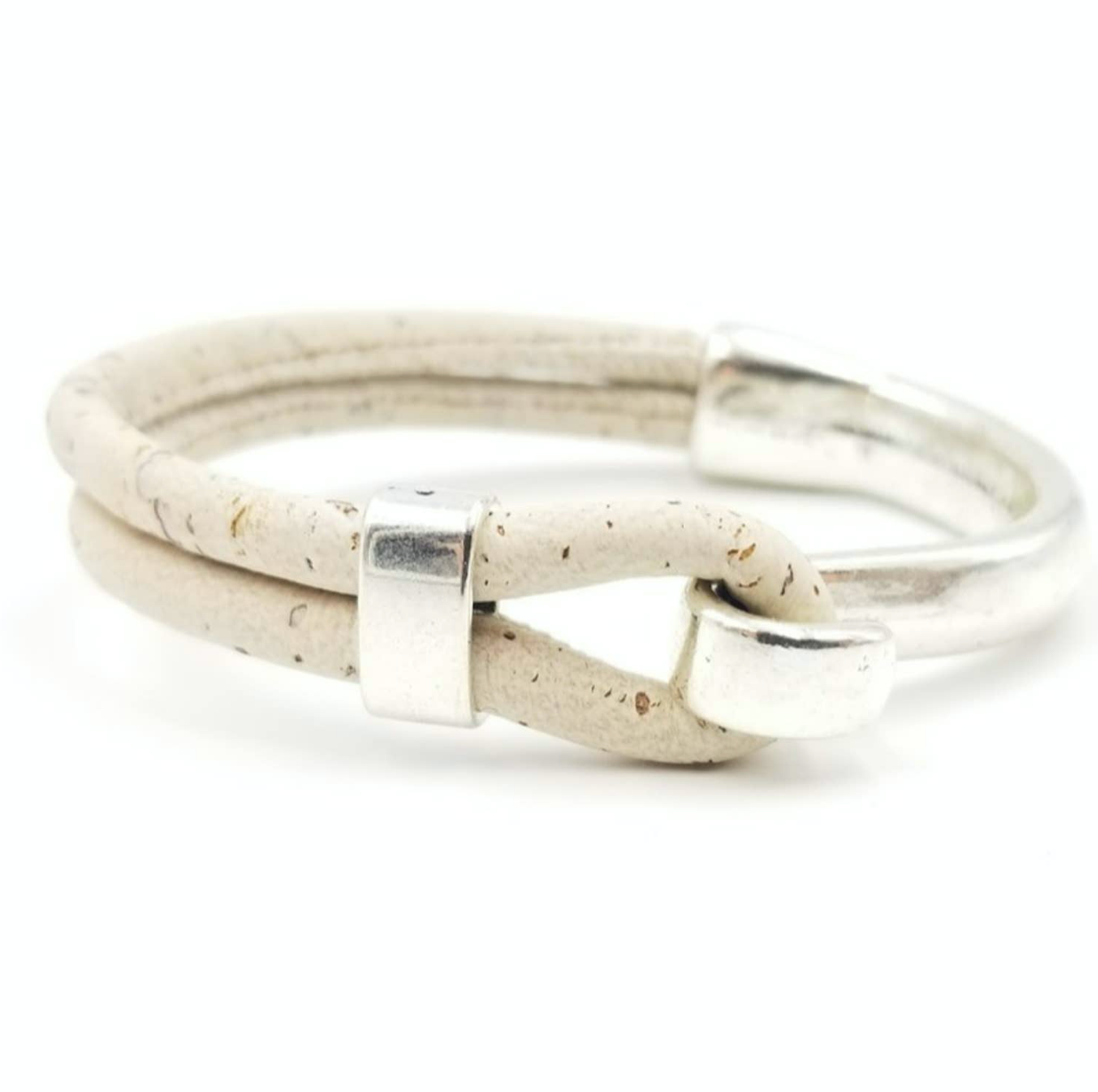 Cork Silver Side Hook Bracelet - Pick Your Color