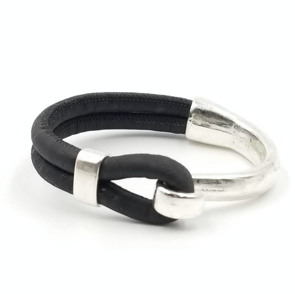 Cork Silver Side Hook Bracelet - Pick Your Color