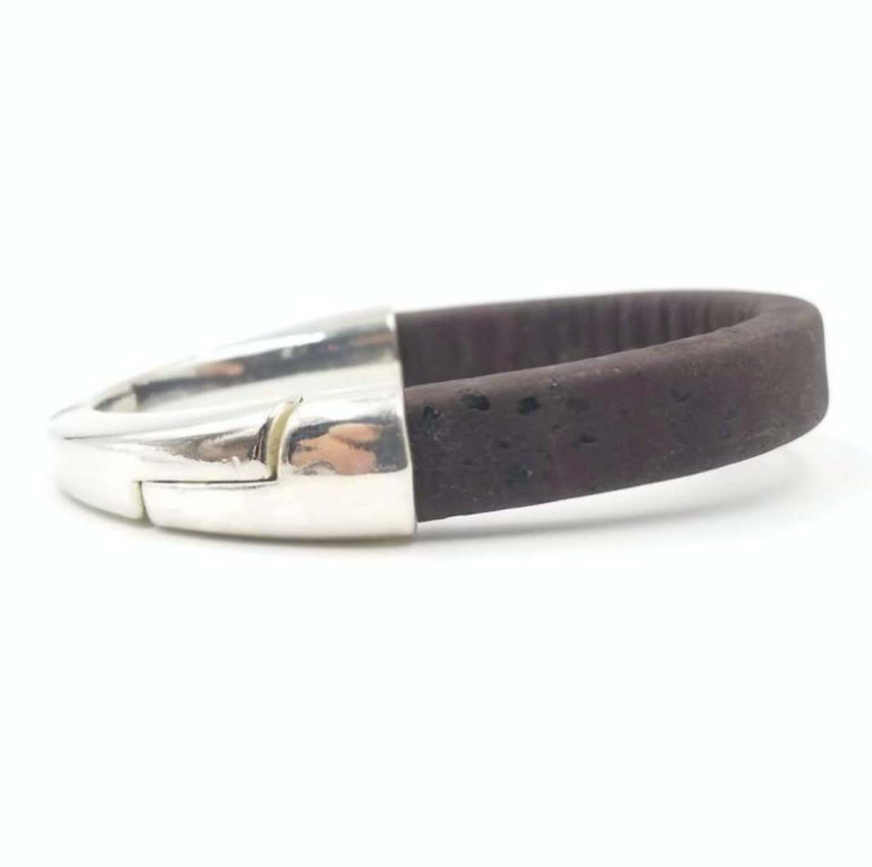 Cork Silver Cuff Bracelet - Pick Your Color