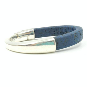 Cork Silver Cuff Bracelet - Pick Your Color