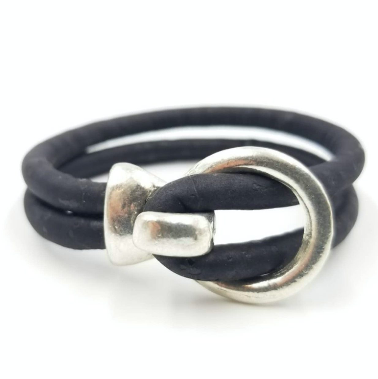 Cork Silver Open Hook Bracelet - Pick Your Color